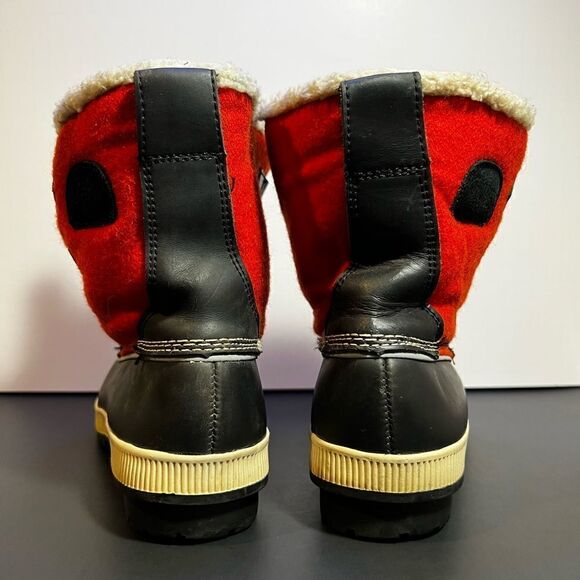 Womens KHOMBU Telluride Red Faux Fur Winter Duck Boots / Size 8M - Picture 5 of 11
